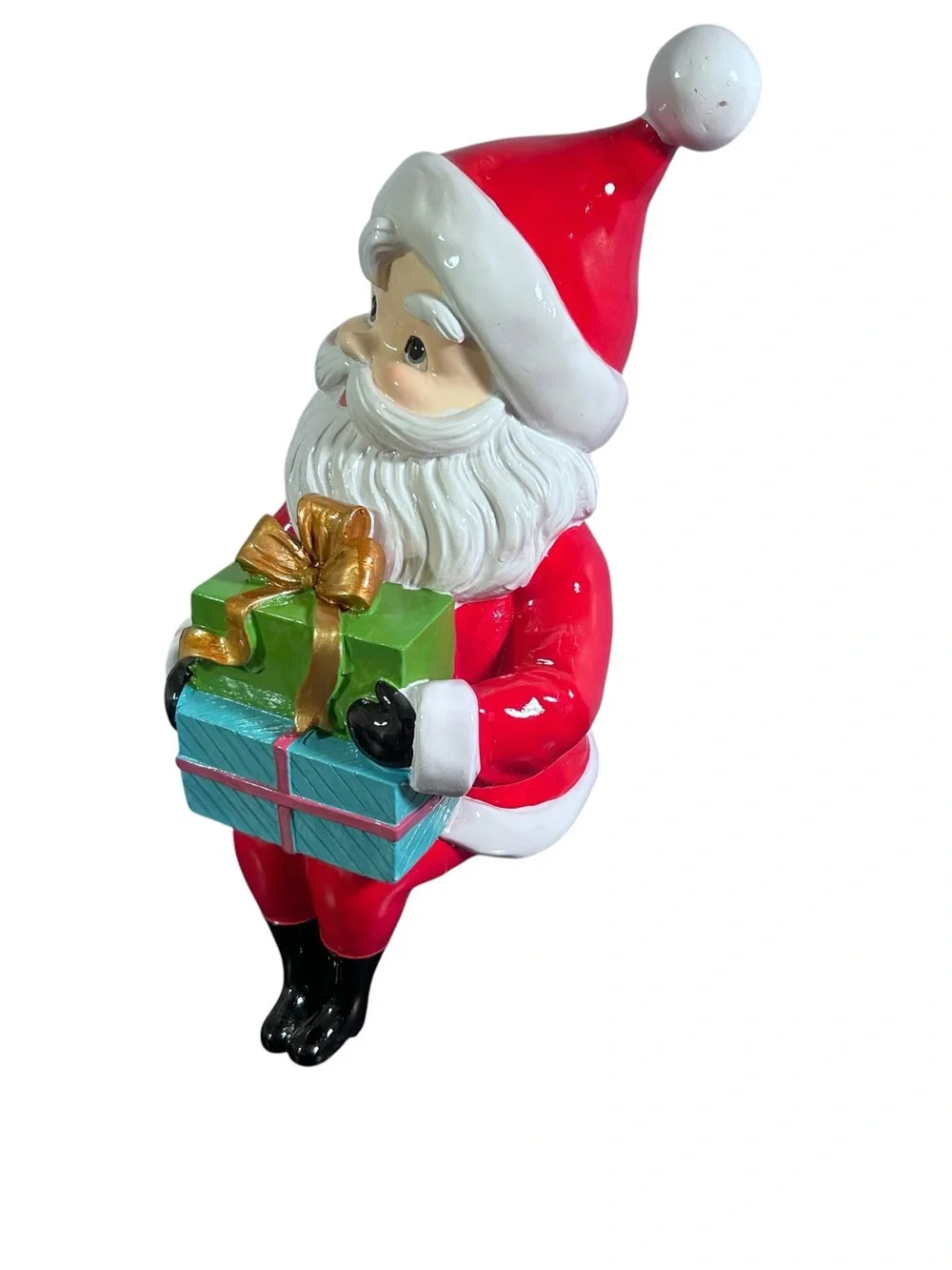 Vintage Kitschy Santa Shelf Sitter Christmas Mantle Decor Novelty Retro Whimsy